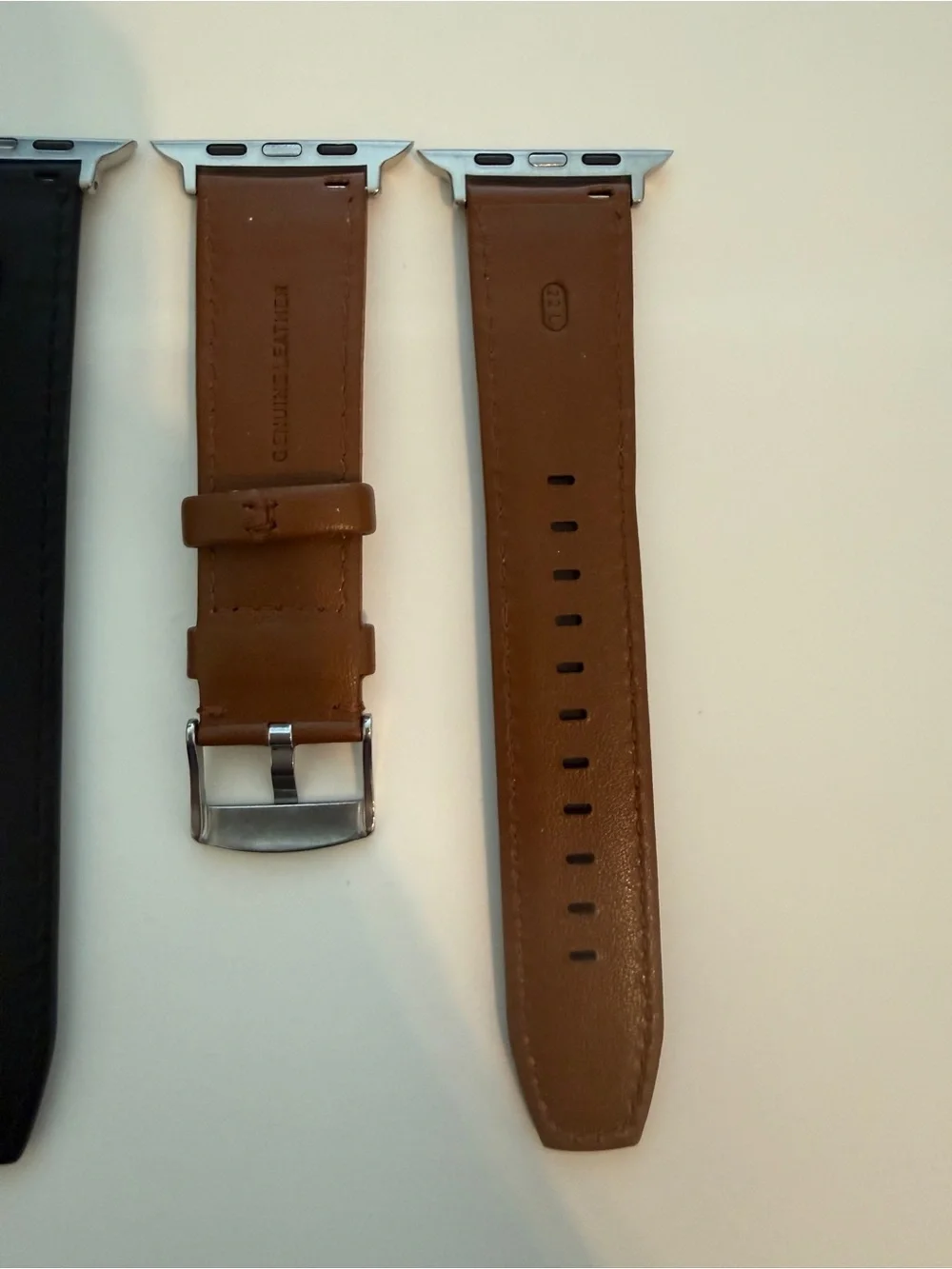 New Replacement Leather Apple Watch Bands - Black and Brown Set